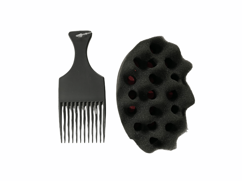 Small One Side Spiky Twist Hair Brush Sponge With Big Hole #H-6014