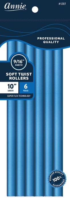 Soft Twist Rollers 10" Long / Blue 6Pc #1207