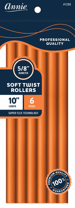 Soft Twist Rollers 10" / Orange 6Pc #1208 (6 PACKS)
