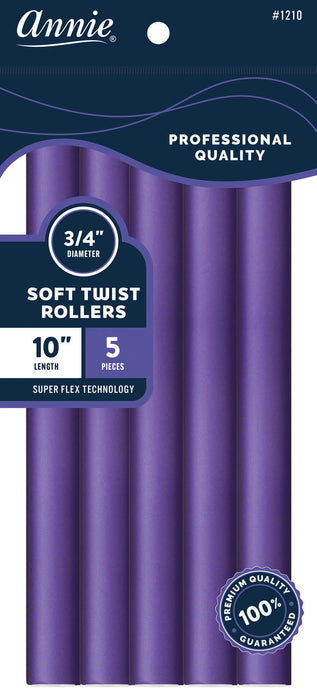 Soft Twist Rollers 10" Long / Purple 5Pc #1210 (6 PACKS)