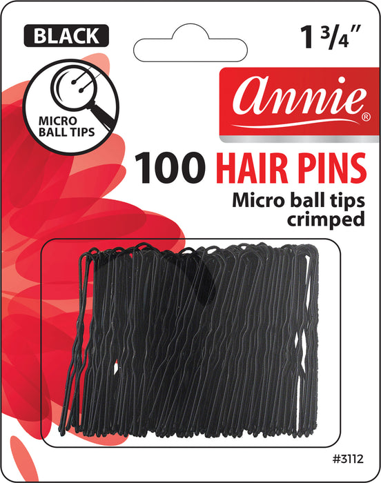 Hair Pins Micro-ball Tipped 1 3/4" / Black 100Pc #3112