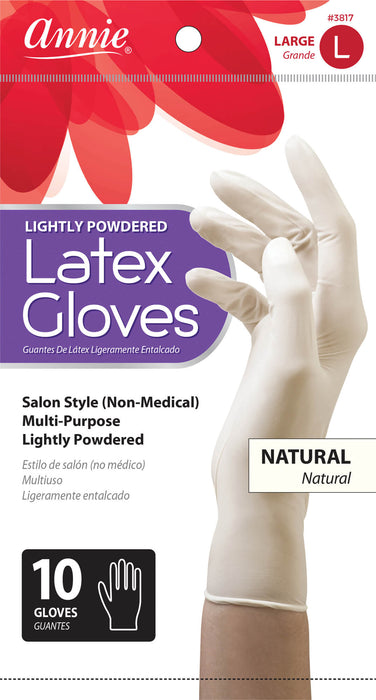 Lightly Powdered Latex Gloves 10PC Pack (S-XL)