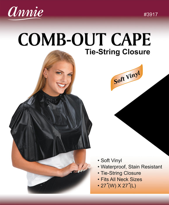 Comb-Out Cape Tie-String / Black #3917