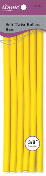 Soft Twist Rollers 10" Long 6Pc Yellow #1212 (6 PACKS)