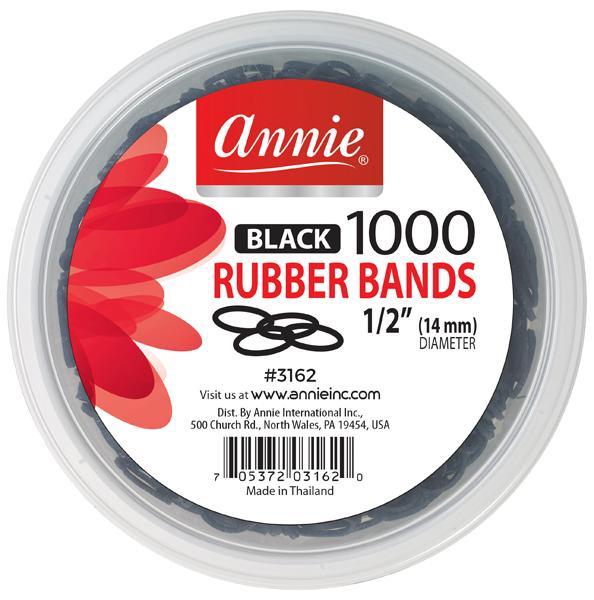 Salon Rubber Bands 1000Pc / Black #3162 (6 PACKS)