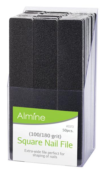 Almine Square Nail Files 7" (50Ct/Display) #5373