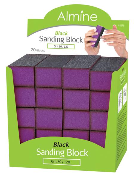Almine Black 20pc Sanding Block Display Grit 80/120 #5378