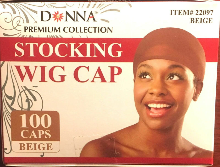 Donna Stocking Wig Cap 100 Pieces Beige #22097