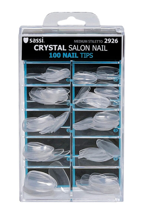 Sassi Crystal 100 Salon Medium Stiletto Nail Tip #2926