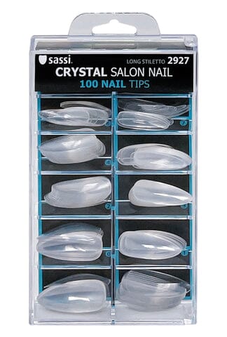 Sassi Crystal 100 Salon Long Stiletto Nail Tip #2927