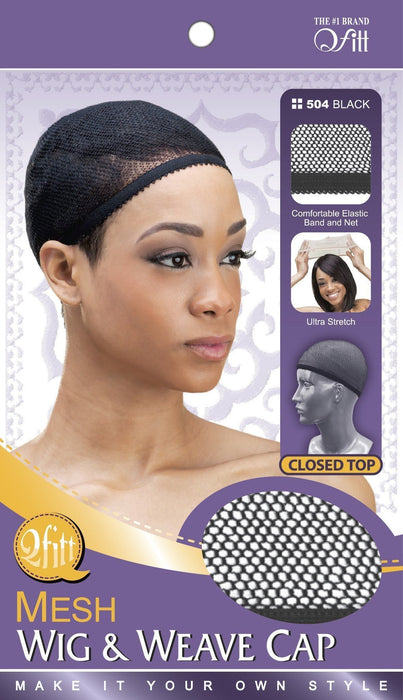 Closed Top Mesh Wig & Weave Cap / Black #504 (12 PACKS)