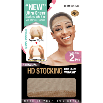 HD Ultra Sheer Stocking Wig Cap / Dark Nude #5221 (12 PACKS)