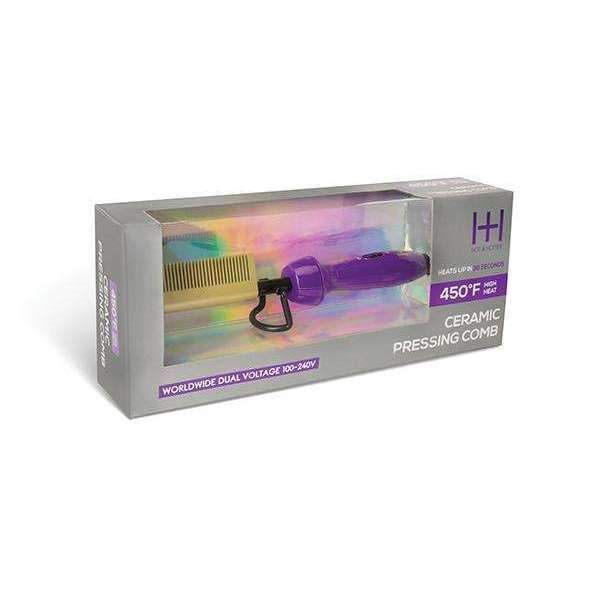 H&H Ceramic Electrical Pressing Comb / Purple & Gold #5955