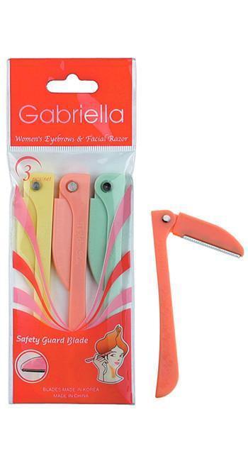 Gabriella Foldable Eyebrow Razor 3Pc #GAB02 (10PC/Pack)