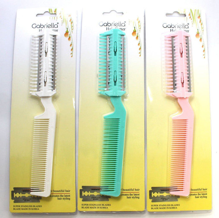 Gabriella Double Razor Hair Cutter with Comb #GHC09 (12 PIECES)