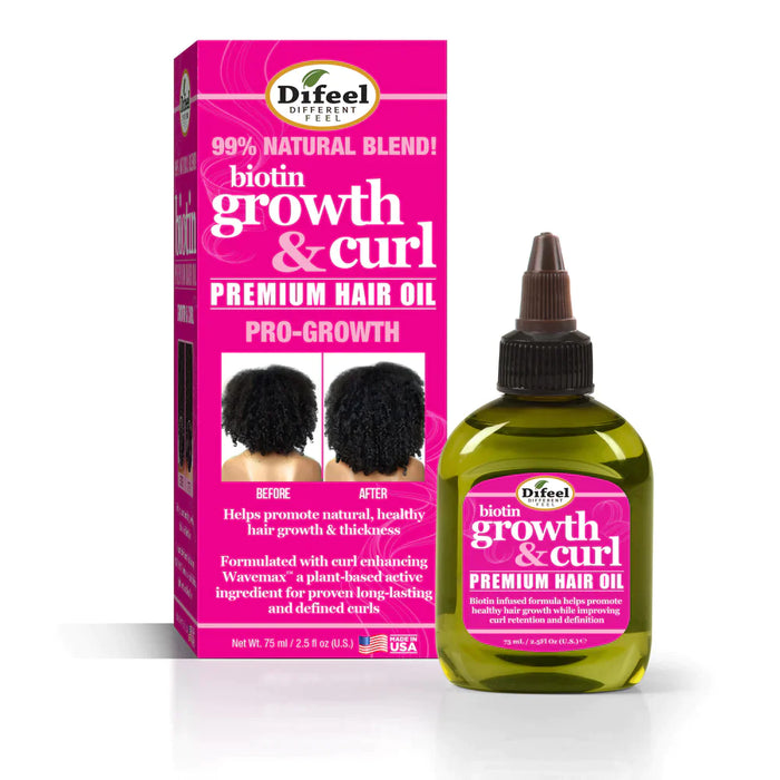 Difeel Growth & Curl Biotin Hair Oil 2.5oz