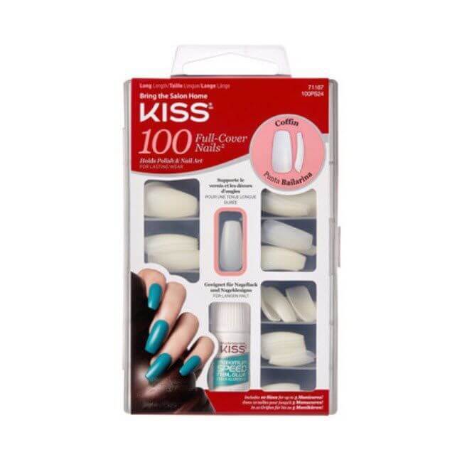Kiss Coffin Nails 100 Full-Cover Nails #100PS24C