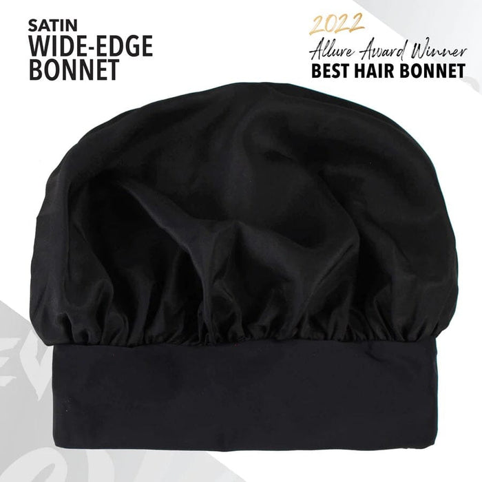 Evolve Satin Wide-Edge Bonnet / Black #1661