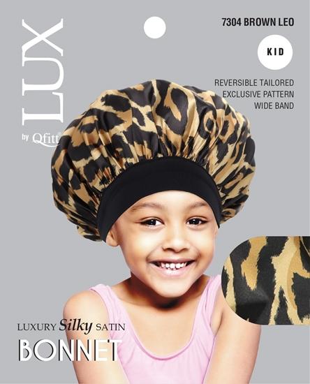 Pattern Luxury Silky Satin Bonnet for Kids- Leo / Assort (6 PIECES) #7304
