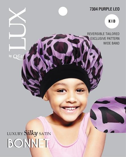 Pattern Luxury Silky Satin Bonnet for Kids- Leo / Assort (6 PIECES) #7304