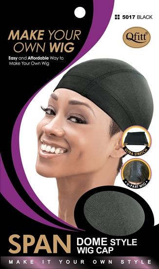 Span Dome Style Wig Cap / Black #5017 (12 PACKS)