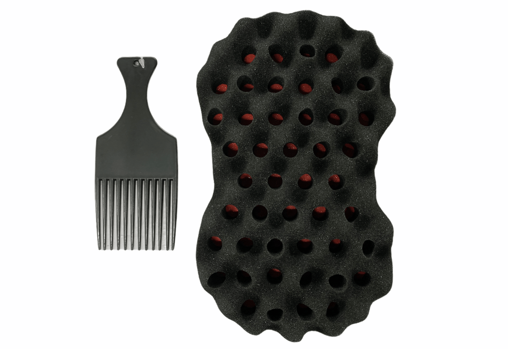Jumbo Two Side Spiky Twist Hair Brush Sponge With Small Hole #H-6048