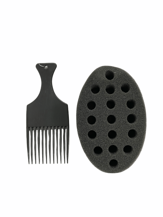 Small One Side Twist Hair Brush Sponge With Big Hole #H-6013