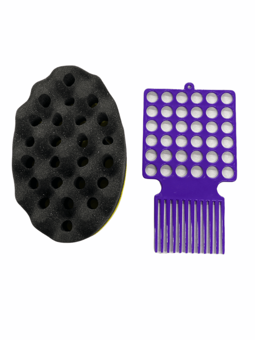 Large Two Side Spiky Twist Hair Brush Sponge With Small Hole #H-6021
