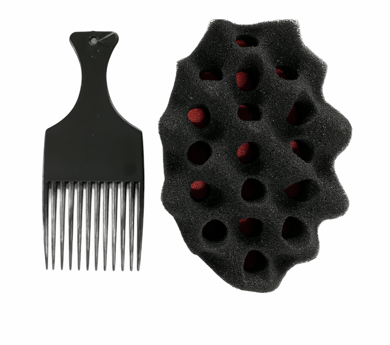 Small Two Side Spiky Twist Hair Brush Sponge With Big Hole #H-6035
