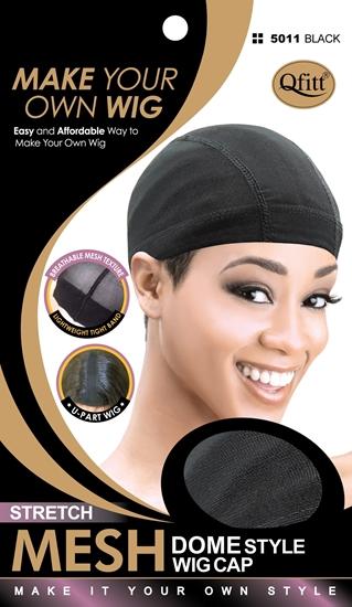 Stretch Mesh Wig Cap Dome Style / Black #5011 (12 PACKS)